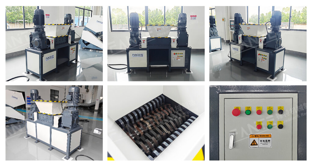 Mini shredder machine designed for paper, rubber, metal, and plastic recycling applications