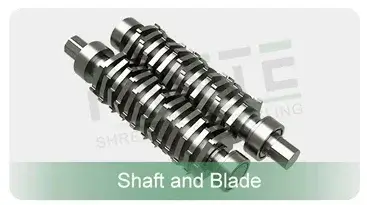 High-strength blades of double shaft shredder for efficient material cutting