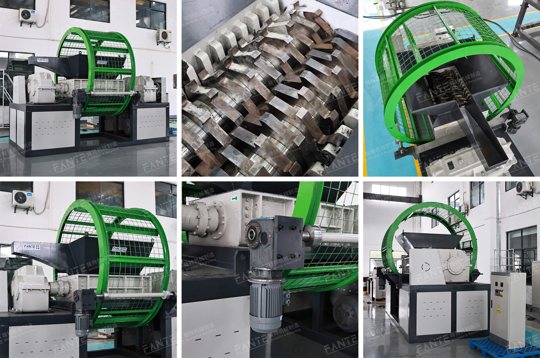 Heavy-duty tire shredder for recycling tires, rubber, and industrial waste