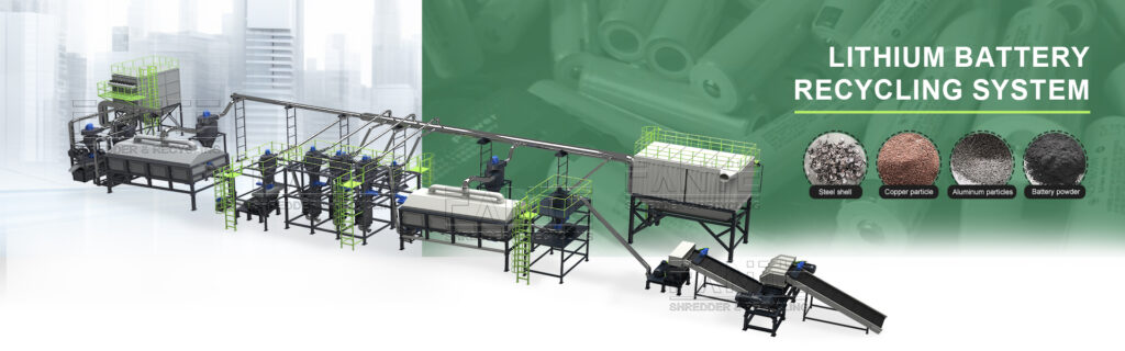 Sistema de reciclaje de baterías de litio, diseñado para el reciclaje seguro y eficaz de baterías usadas. Ideal para la recuperación ecológica de recursos y la gestión de residuos.