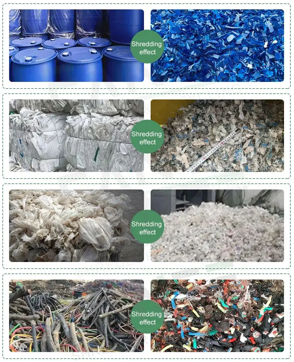 Single shaft shredder shredding effect